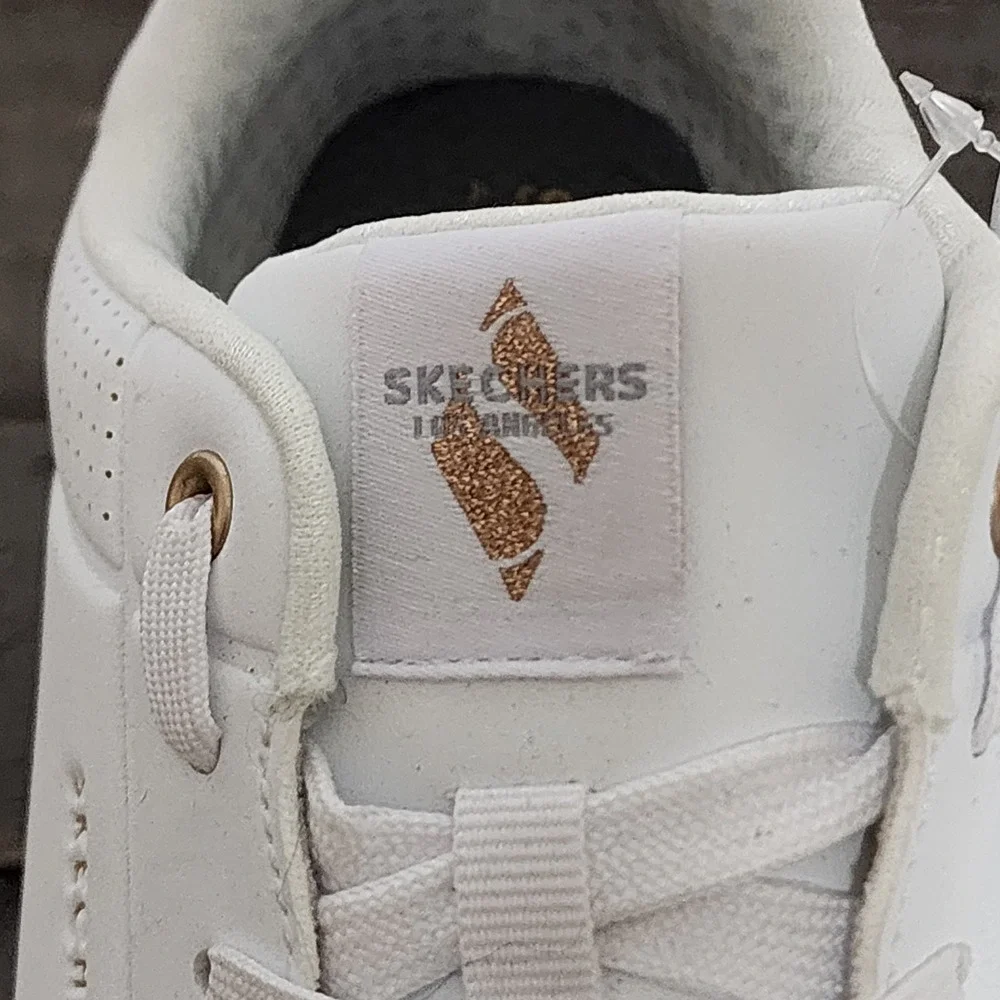 Skechers Street‎ Uno Gen1 Shimmer Away Shoes Girls US 2 White/Gold Sneakers